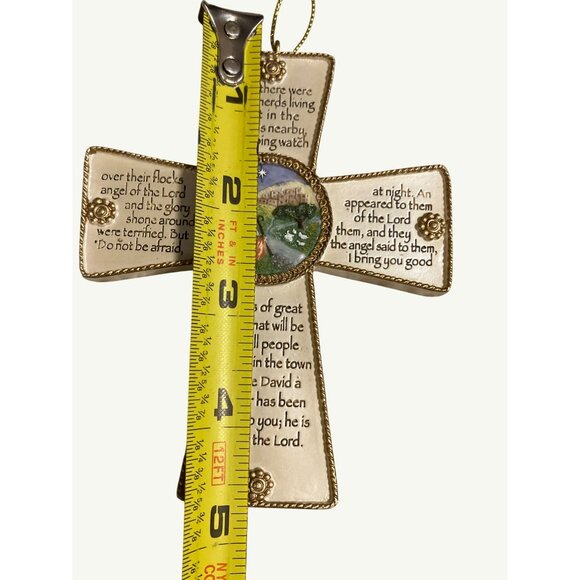 Roman Inc. 2002 Nativity Cross Wall Hanging With Luke 2:8-11 Christmas  Verse - Picture 8 of 14